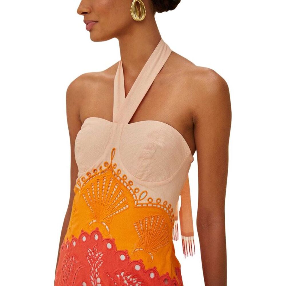 Farm Rio Womens Summer Gradient Richelieu Midi Dress - Picture 3 of 4